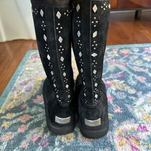 UGG Black Boots with Silver Accents
